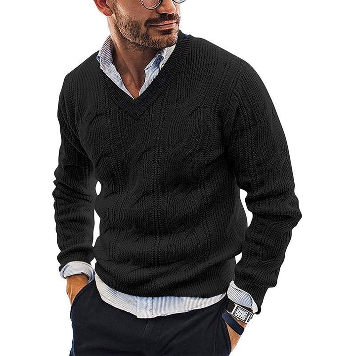 Zorion Maglione Uomo con Scollo a V – Pullover in Maglia Fine Elegante per Ufficio e Casual