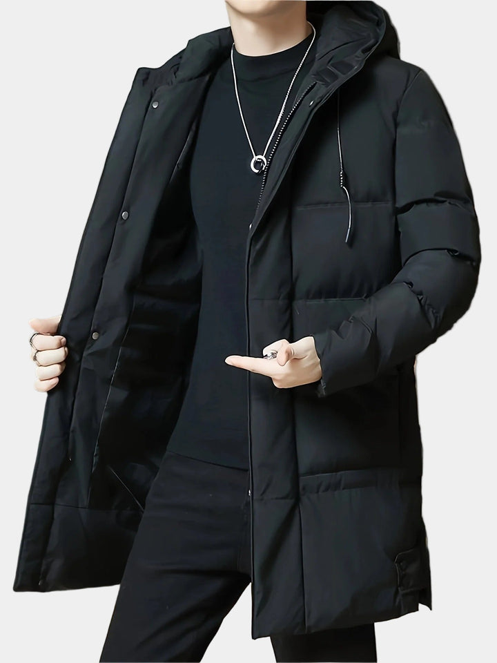 Ferdie Parka Uomo Lunga – Giacca Invernale Imbottita con Cappuccio Antivento & Antipioggia
