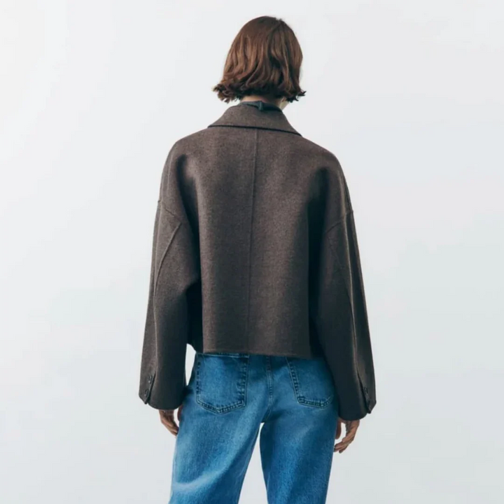 Jolene Cappotto Donna in Lana Marrone – Vestibilità Moderna, Elegante & Versatile