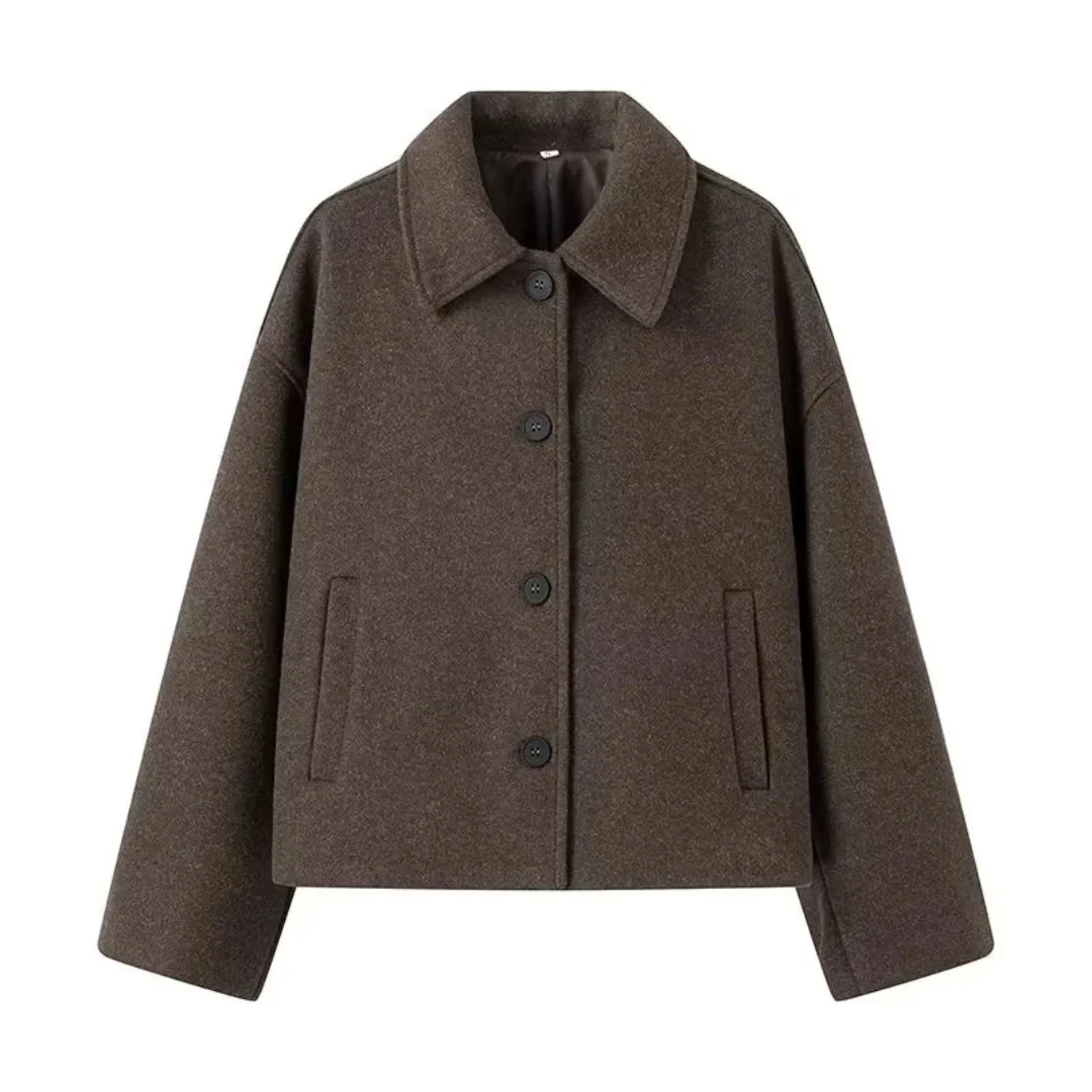Jolene Cappotto Donna in Lana Marrone – Vestibilità Moderna, Elegante & Versatile