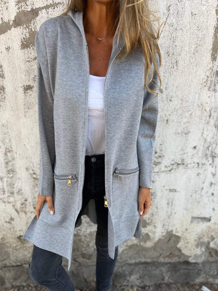 Cardigan lung damă | Culoare uni