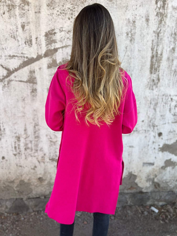 Cardigan lung damă | Culoare uni