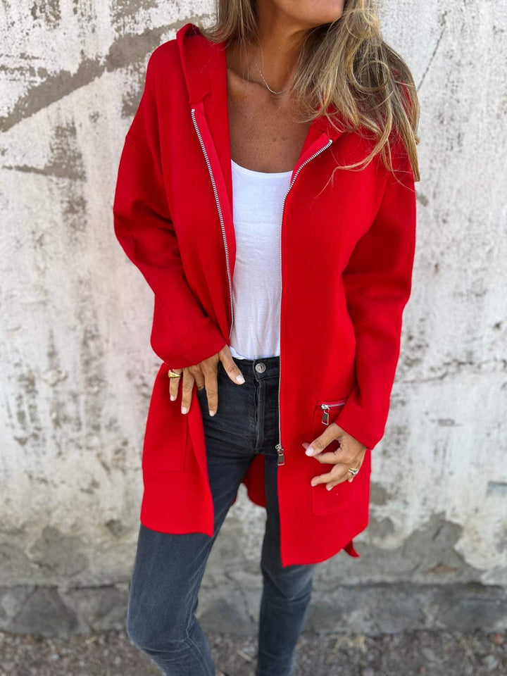 Cardigan lung damă | Culoare uni