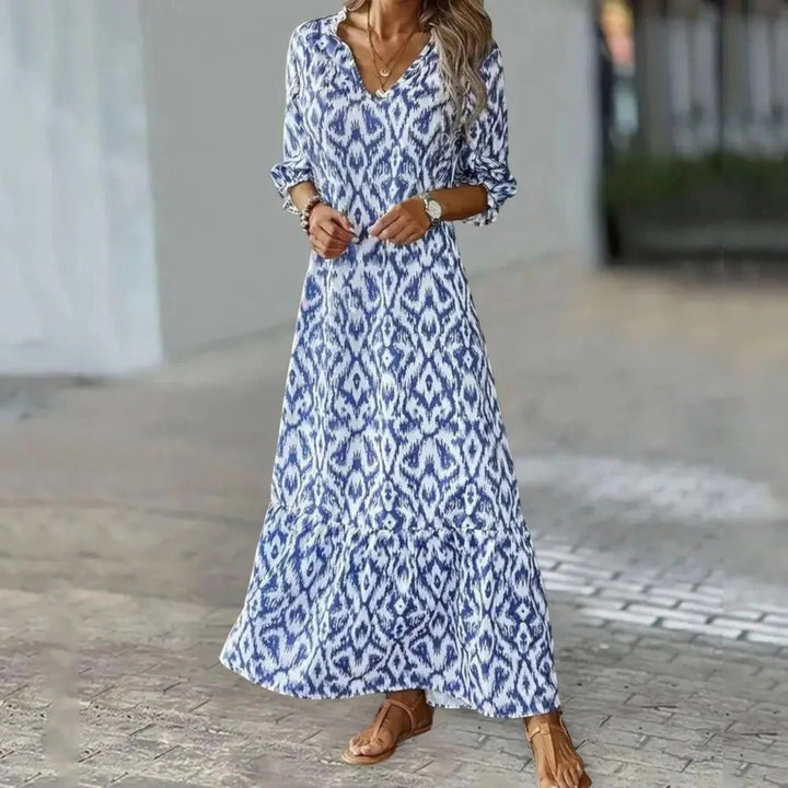 Rochie de vară boemă cu croială comodă pentru femei | Midi