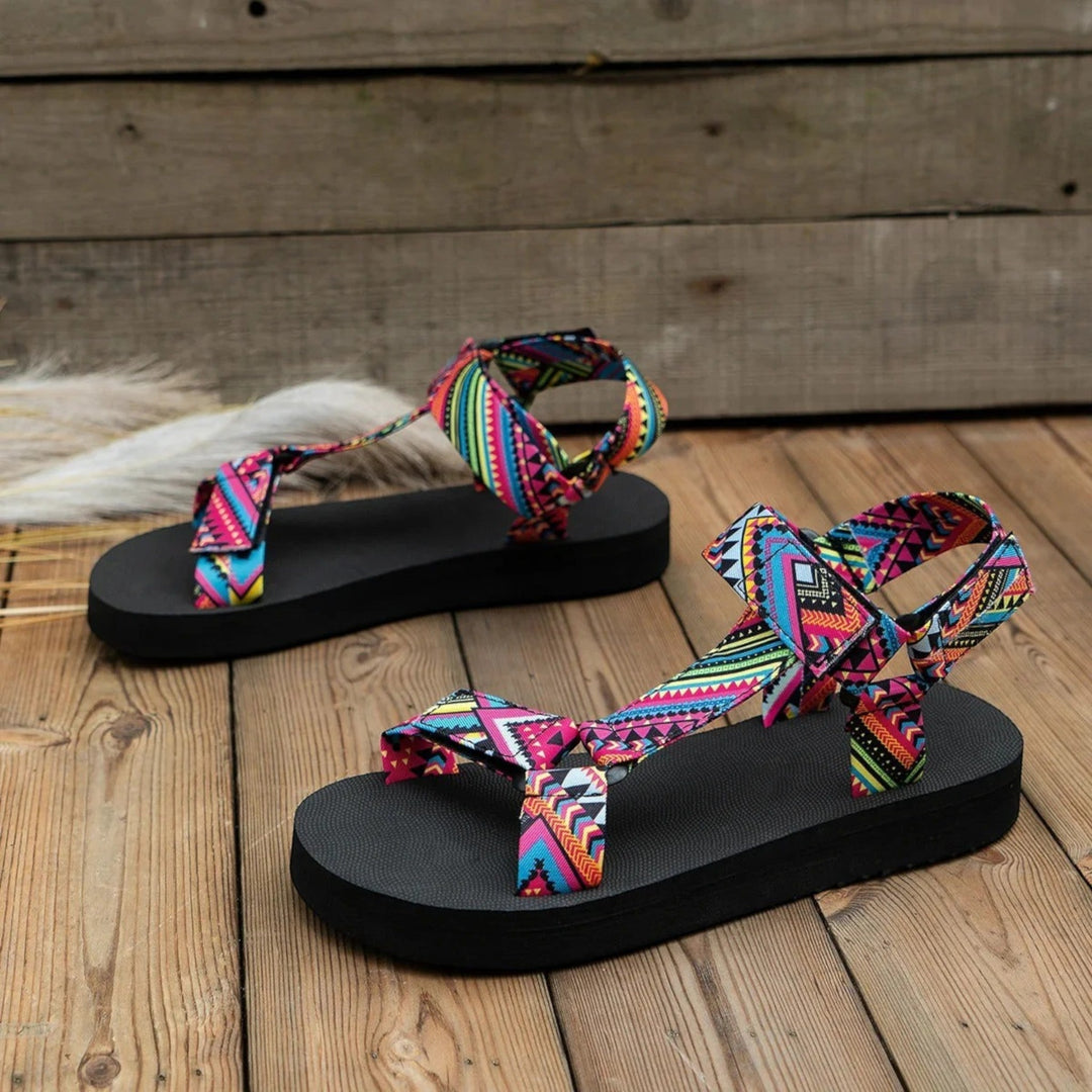Flache Boho-Sandalen für Damen | Sommer