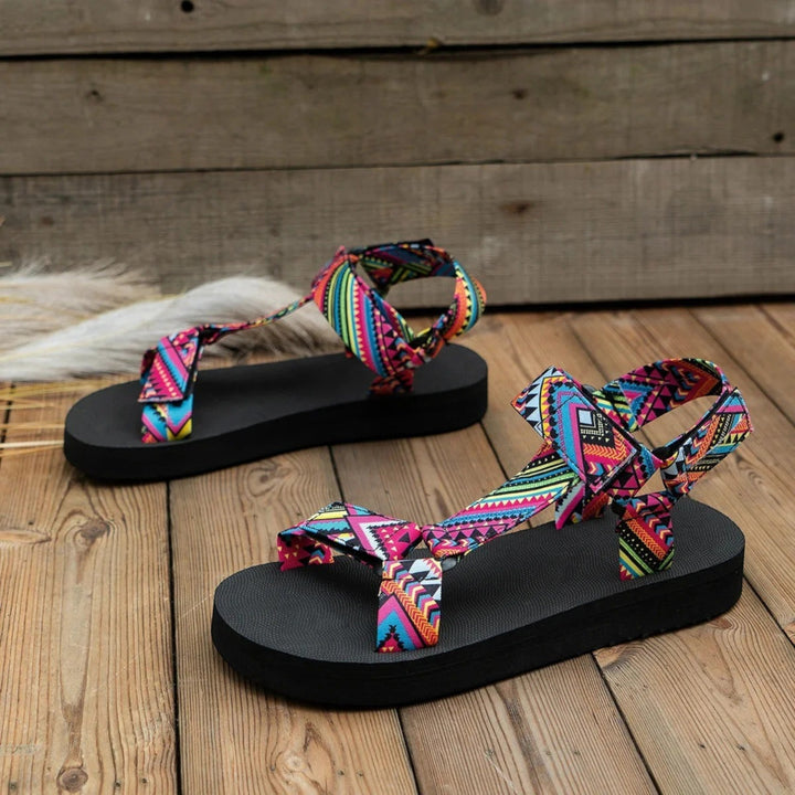Flache Boho-Sandalen für Damen | Sommer