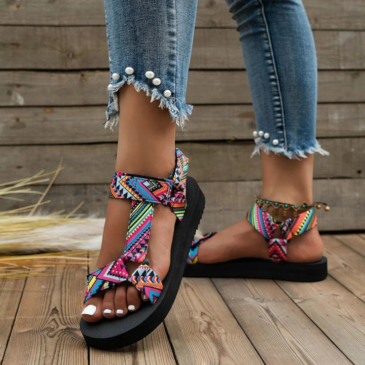 Flache Boho-Sandalen für Damen | Sommer