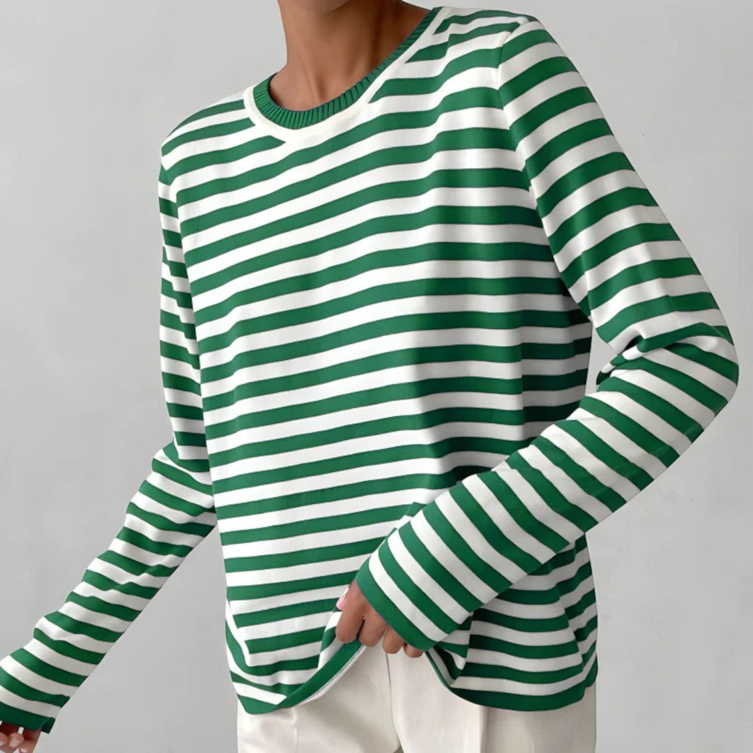 Aurora | Tricou clasic cu dungi și mâneci lungi pentru femei
