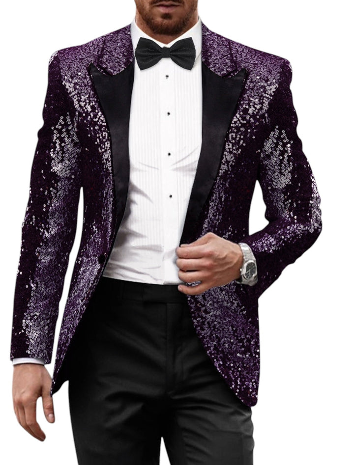 Blazer Retro cu Sclipici pentru Bărbați | Mâneci Lungi