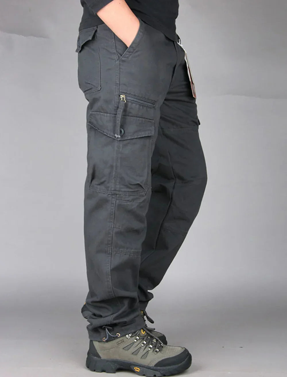 Pantaloni cargo drepți pentru bărbați | Cu buzunare