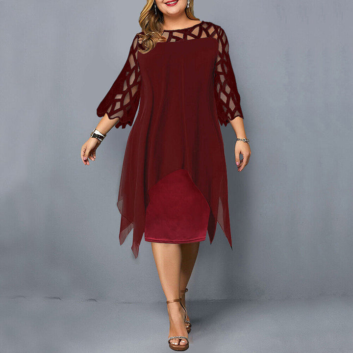Rochie de seară pentru femei cu mâneci cu deschideri | Midi
