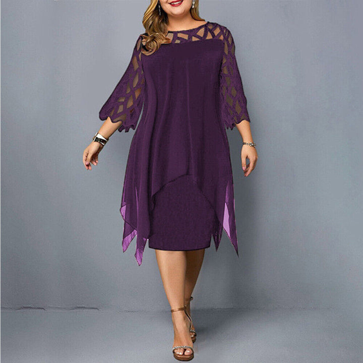 Rochie de seară pentru femei cu mâneci cu deschideri | Midi
