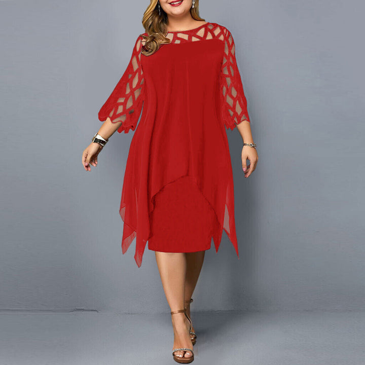 Rochie de seară pentru femei cu mâneci cu deschideri | Midi