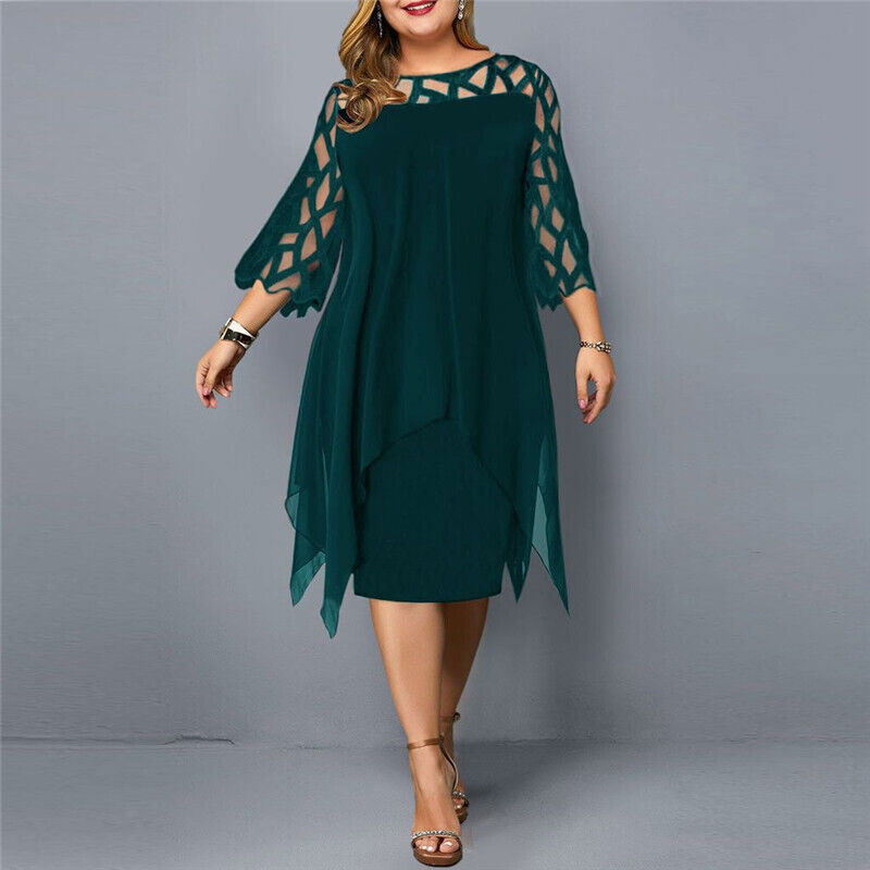 Rochie de seară pentru femei cu mâneci cu deschideri | Midi
