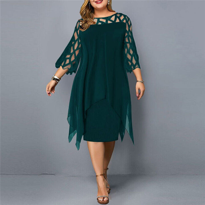 Rochie de seară pentru femei cu mâneci cu deschideri | Midi