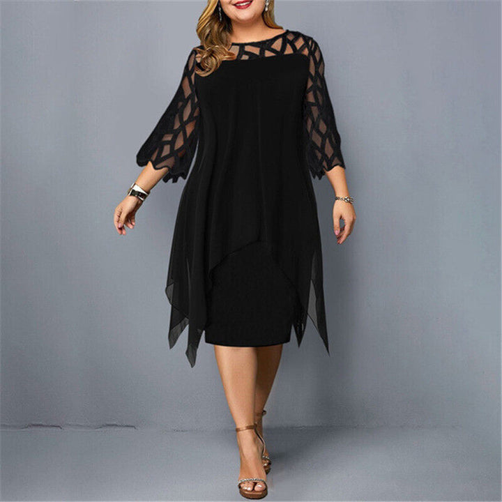 Rochie de seară pentru femei cu mâneci cu deschideri | Midi
