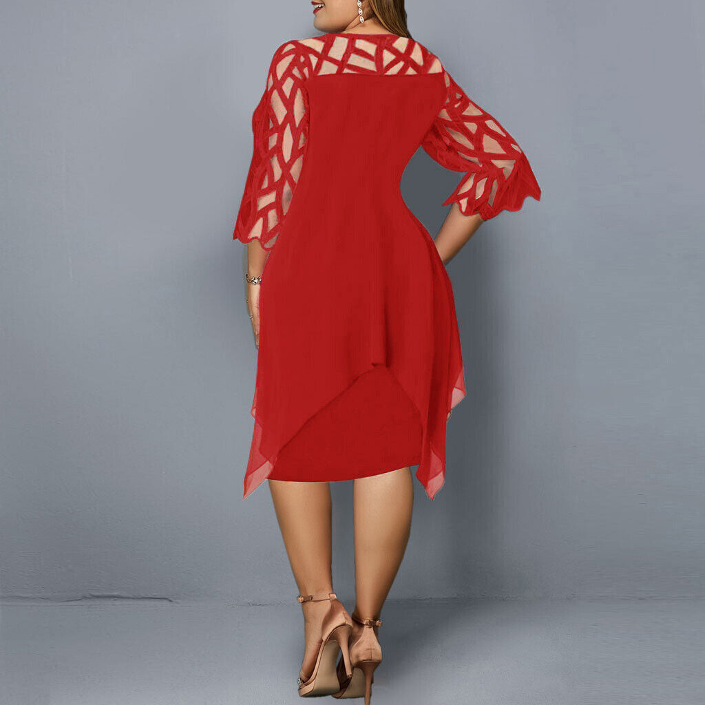 Rochie de seară pentru femei cu mâneci cu deschideri | Midi