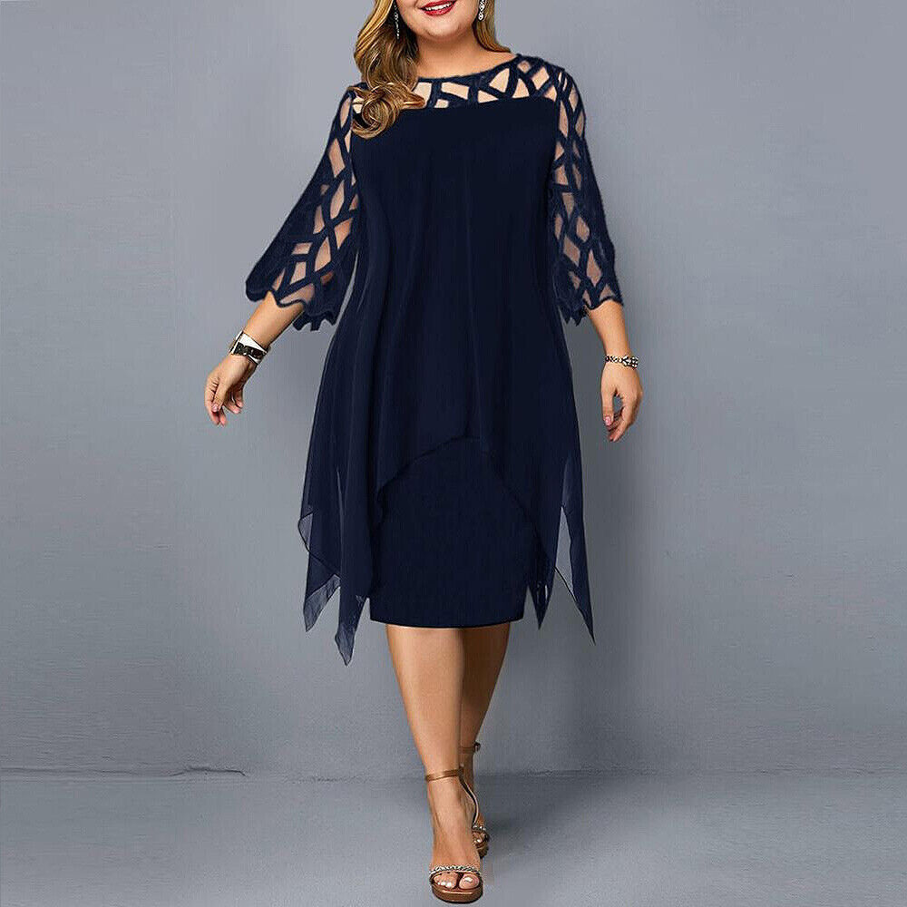 Rochie de seară pentru femei cu mâneci cu deschideri | Midi