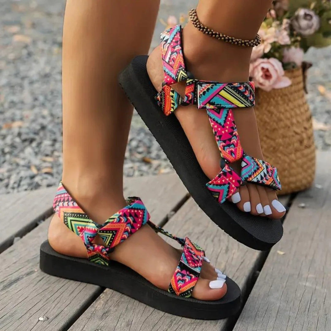 Flache Boho-Sandalen für Damen | Sommer