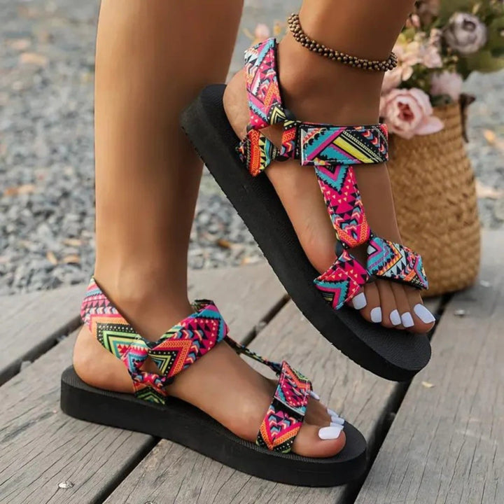 Flache Boho-Sandalen für Damen | Sommer
