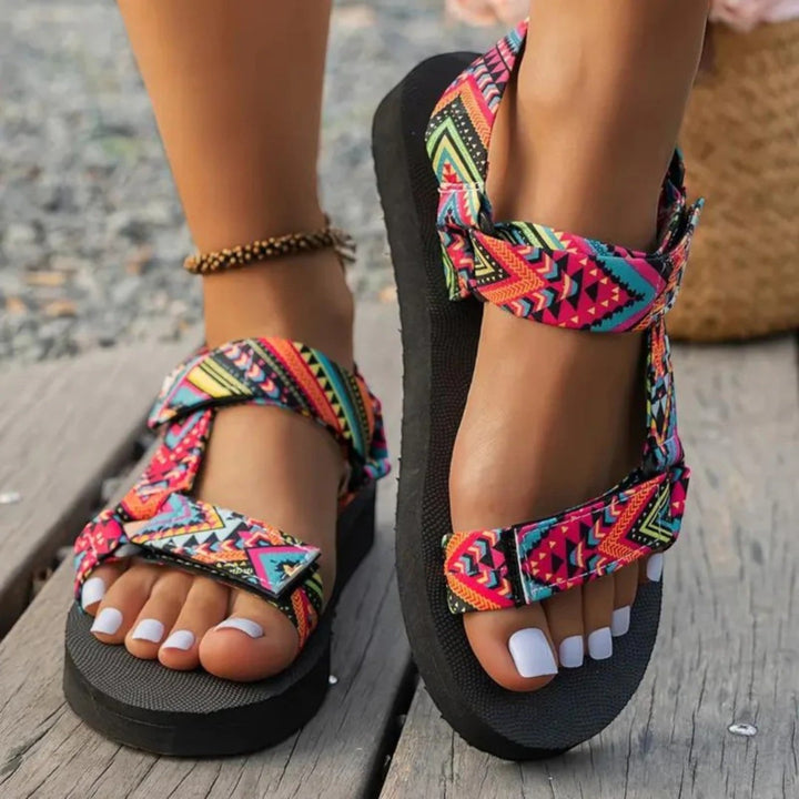 Flache Boho-Sandalen für Damen | Sommer