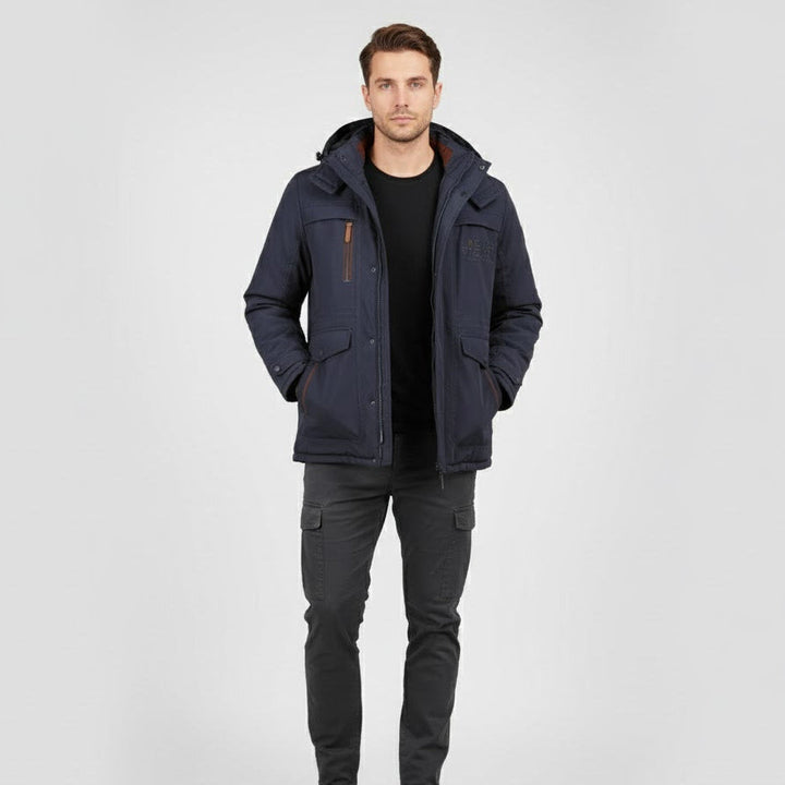 Zico Herren Winterjacke Gepolstert – Warme Jacke mit Kapuze und Isolierfutter