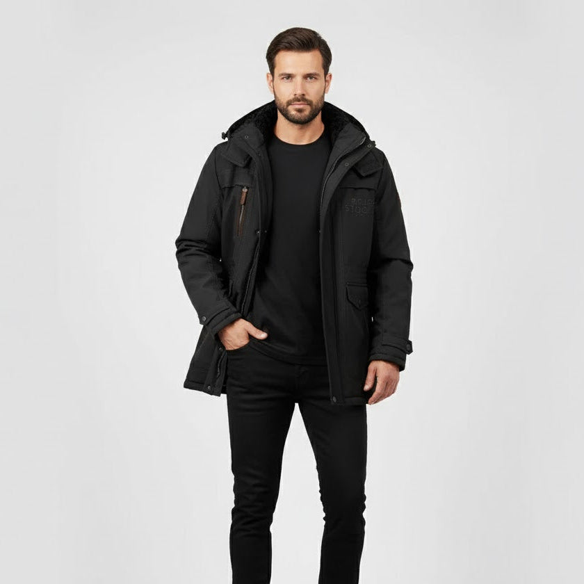 Zico Herren Winterjacke Gepolstert – Warme Jacke mit Kapuze und Isolierfutter