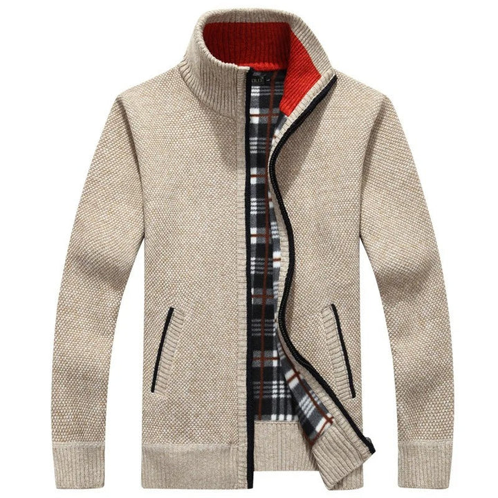 Aaron Giacca Uomo in Maglia con Zip – Jacket Confortevole con Collo Alto e Fodera Strutturata