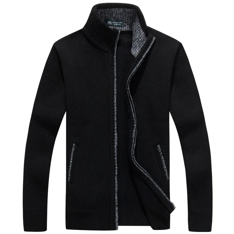Aaron Giacca Uomo in Maglia con Zip – Jacket Confortevole con Collo Alto e Fodera Strutturata