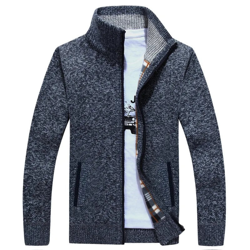 Aaron Giacca Uomo in Maglia con Zip – Jacket Confortevole con Collo Alto e Fodera Strutturata