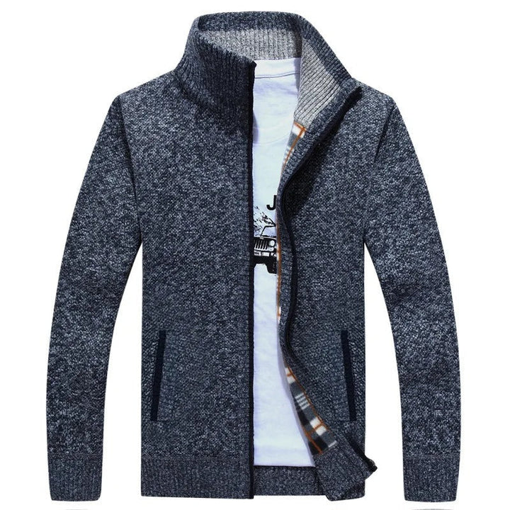 Aaron Giacca Uomo in Maglia con Zip – Jacket Confortevole con Collo Alto e Fodera Strutturata