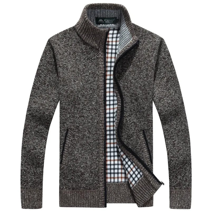 Aaron Giacca Uomo in Maglia con Zip – Jacket Confortevole con Collo Alto e Fodera Strutturata