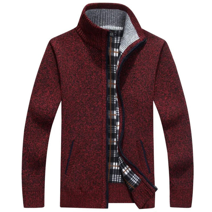 Aaron Giacca Uomo in Maglia con Zip – Jacket Confortevole con Collo Alto e Fodera Strutturata