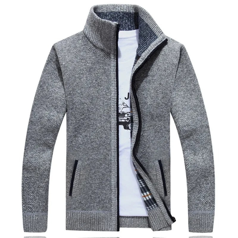 Aaron Giacca Uomo in Maglia con Zip – Jacket Confortevole con Collo Alto e Fodera Strutturata