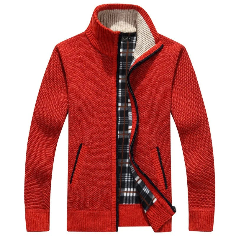 Aaron Giacca Uomo in Maglia con Zip – Jacket Confortevole con Collo Alto e Fodera Strutturata