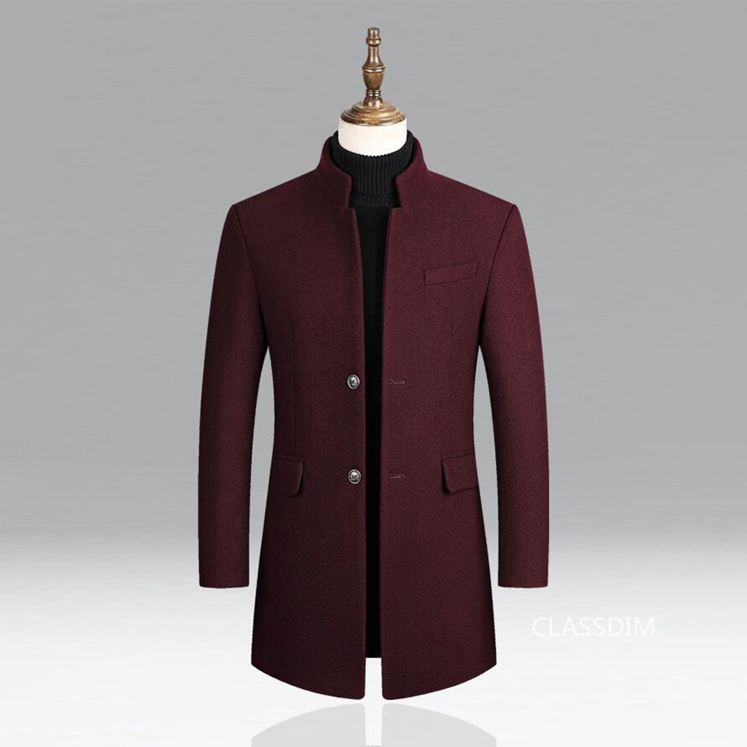 Palton bărbați Arthur din lână elegant – mantou slim fit cu guler înalt și căptușeală călduroasă