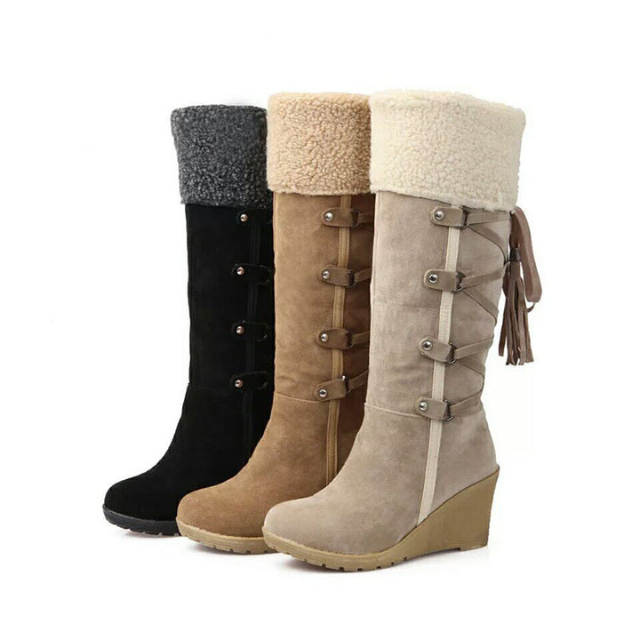 Leilani Stivaletti Invernali Donna – Boots con Zeppa, Fodera in Peluche & Suola Antiscivolo