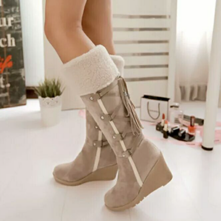 Leilani Stivaletti Invernali Donna – Boots con Zeppa, Fodera in Peluche & Suola Antiscivolo