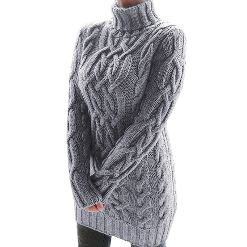 Rochie tricotată oversize pentru femei | Mâneci lungi