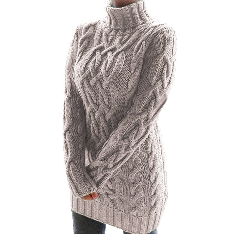 Rochie tricotată oversize pentru femei | Mâneci lungi